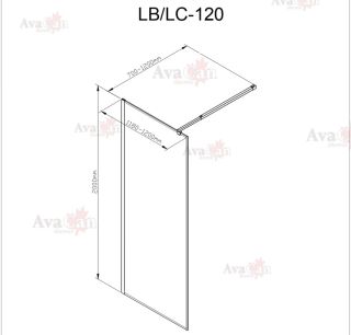 Душевая перегородка AvaCan LB120 MT чёрный